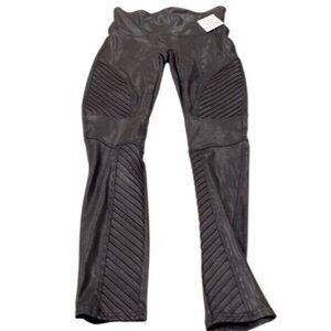 Spanx Womens Faux Leather Moto Legging Black Size M
